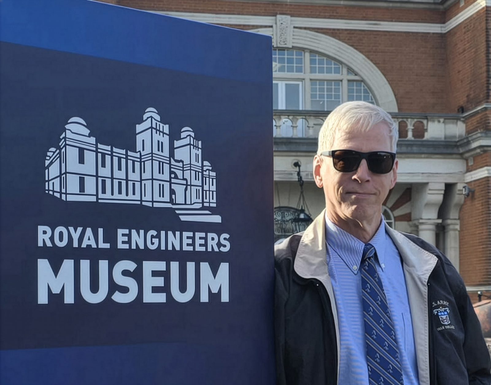 Kevin Weddle outside the Royal Engineers Museum